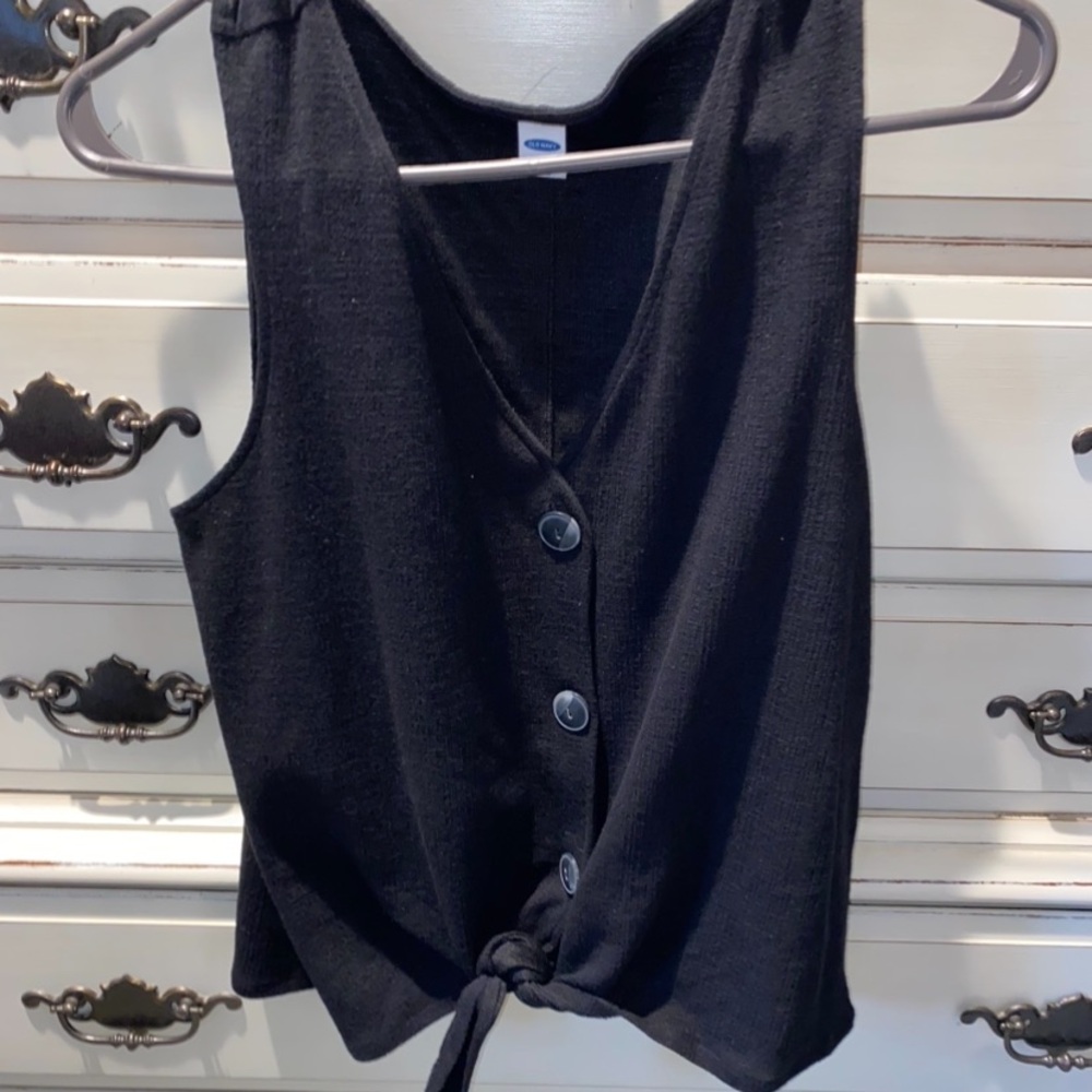 Black Button Up with Tie Old Navy Tank Top